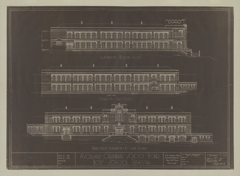 Original elevation drawings - Main Block
